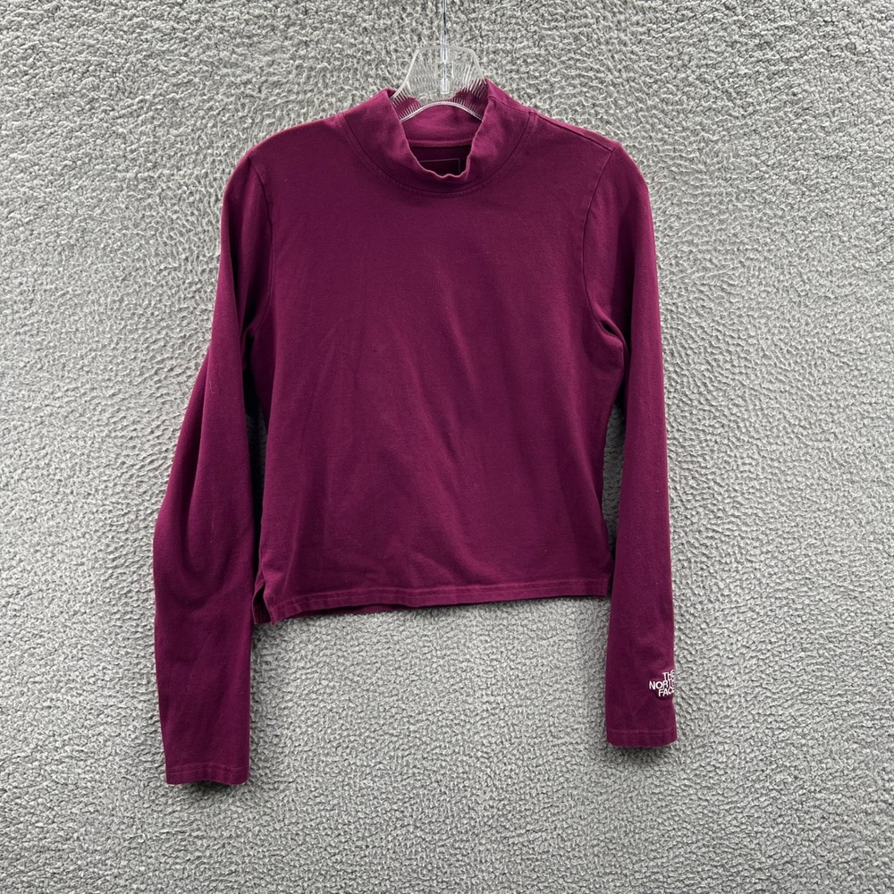 The North Face Womens Cropped Top L Purple Long Sleeve Athletic‎ Stretch Layer